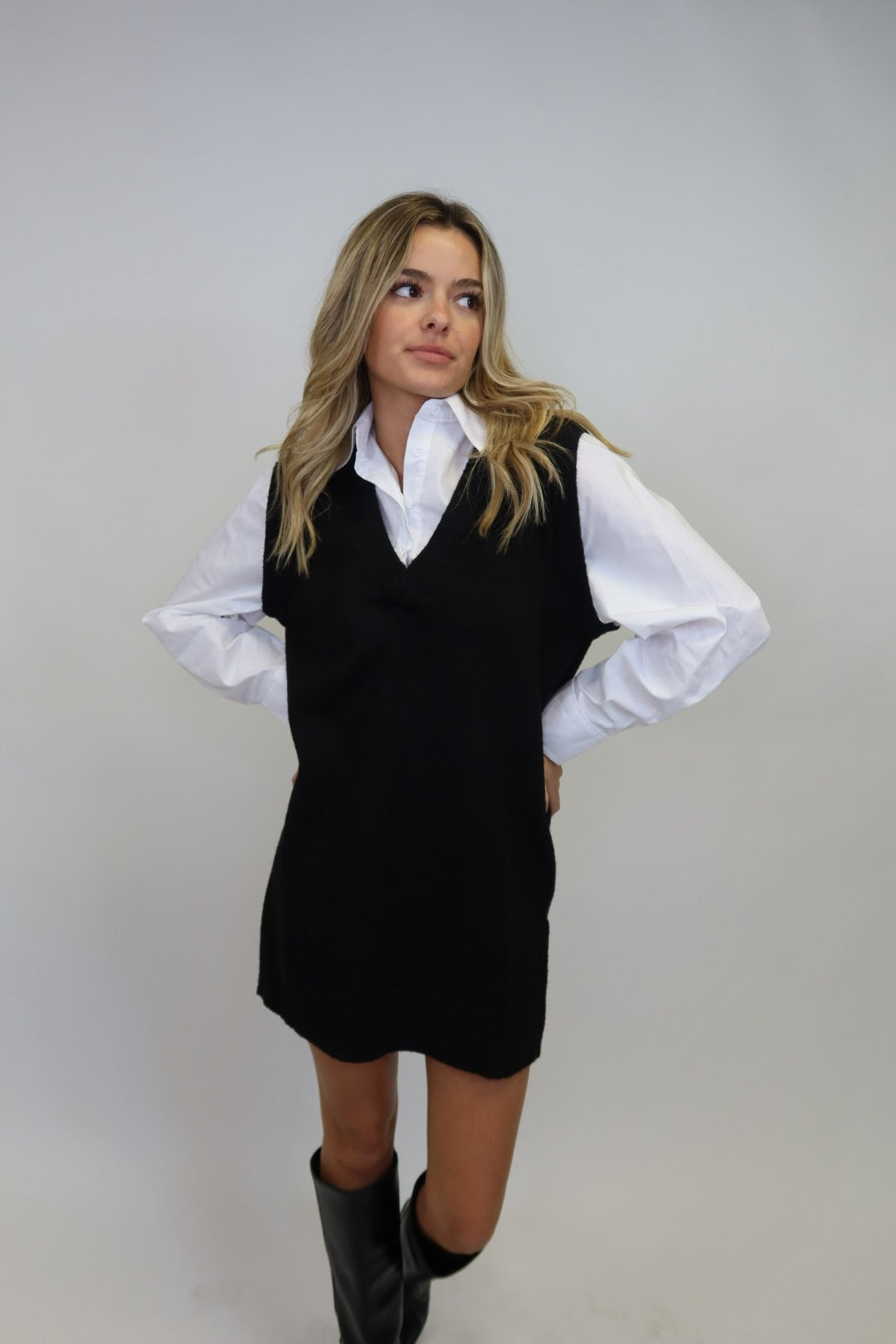 Shirt dress sales with jumper attached