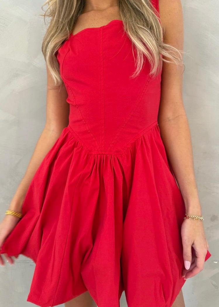 RED SKIES MINI DRESS