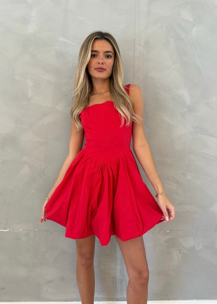 RED SKIES MINI DRESS