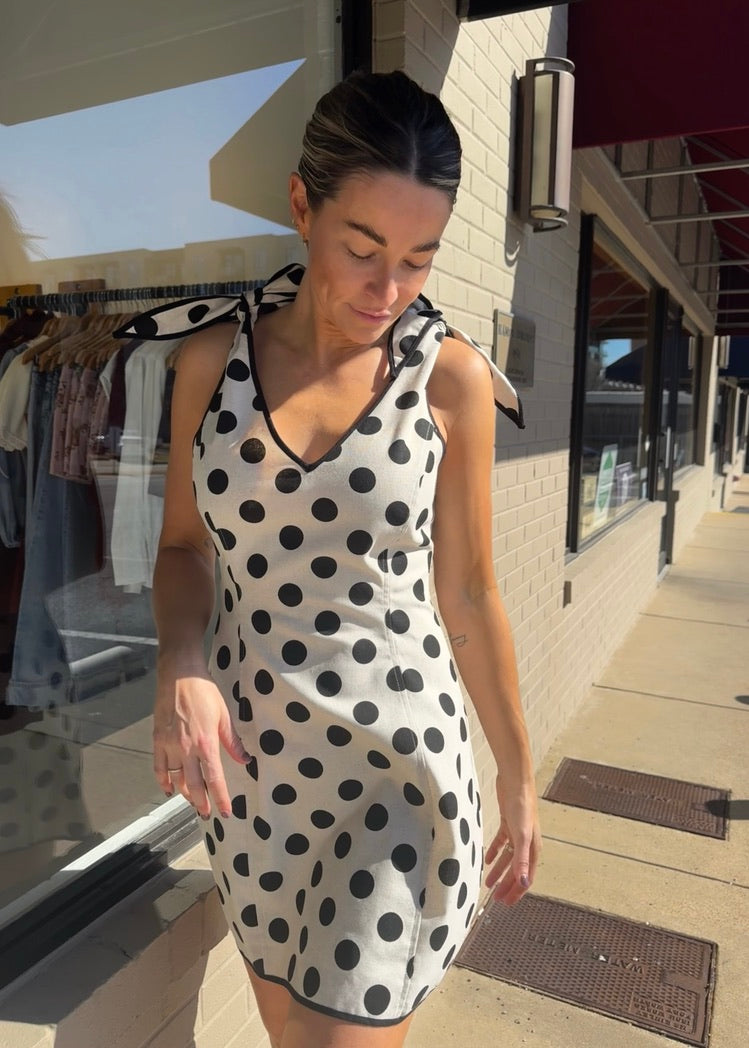 JASMINE POLKA DOT MINI DRESS